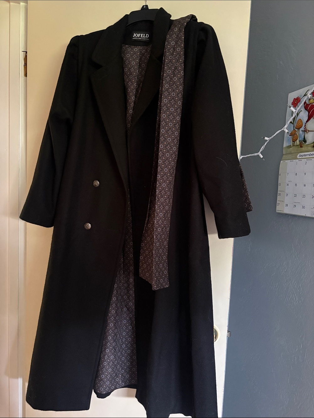 Black Double-Breasted Long Coat